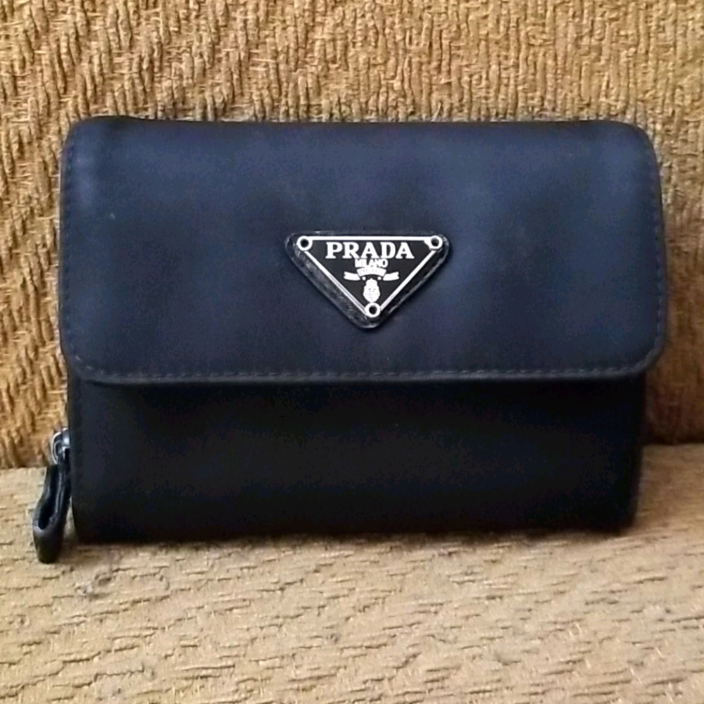 100% Authentic PRADA Tessuto Nylon Tri-Fold Wallet
